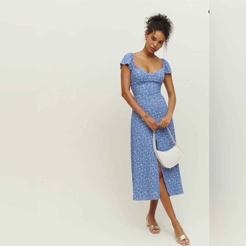 Reformation Blue Baxley Dress